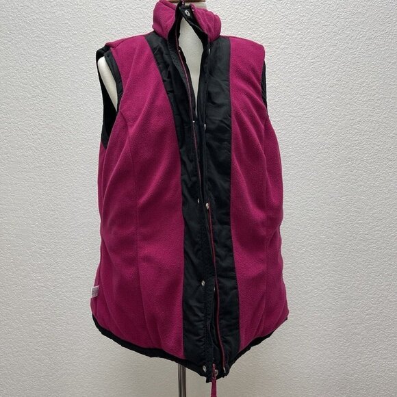 Merona Women’s Plus 20W 22W Black Puffer Vest Puffy Sleeveless Pink Zip Pockets - Picture 10 of 11